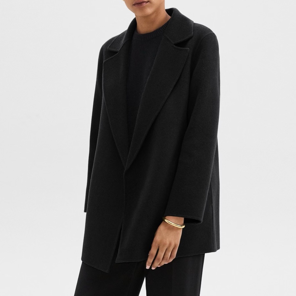 Theory Clairene Double Face Wool Jacket Black Small